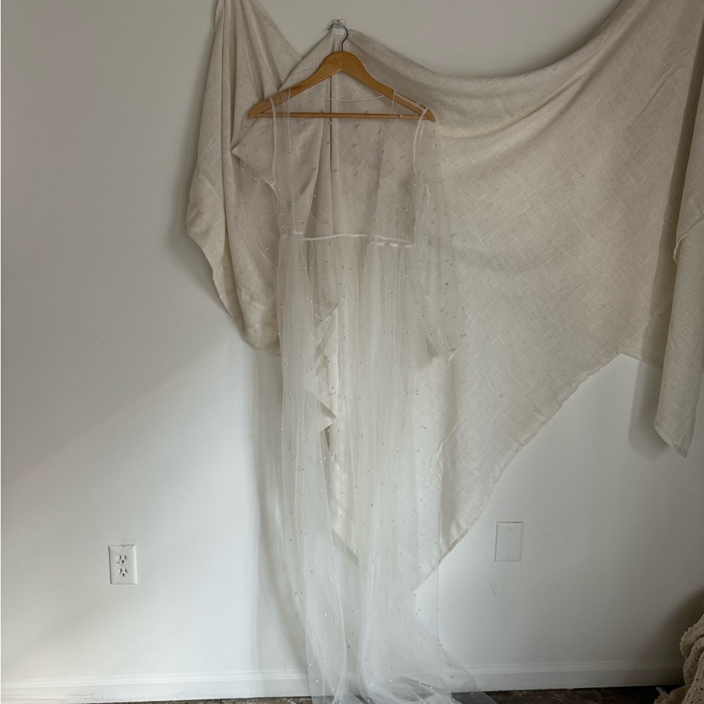 Sheer Pearl-Embellished Maternity Cover-Up - Picture 4 of 4